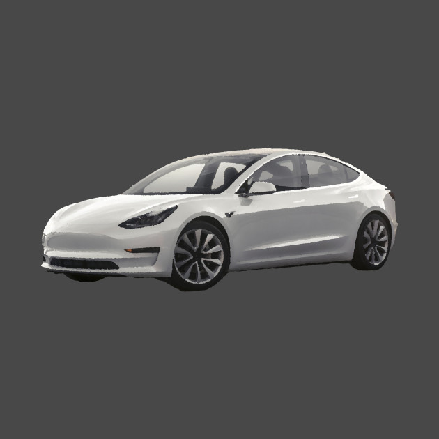 Tesla Model 3 Oil Painting - Tesla - Phone Case