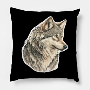 wolf sharp face Pillow