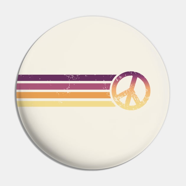 RETRO PEACE STRIPES - 70s Sunrise Pin by Jitterfly