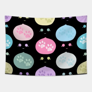 Mochi and paw prints pattern Tapestry