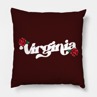 Virginia Pride Red Flowers Pillow