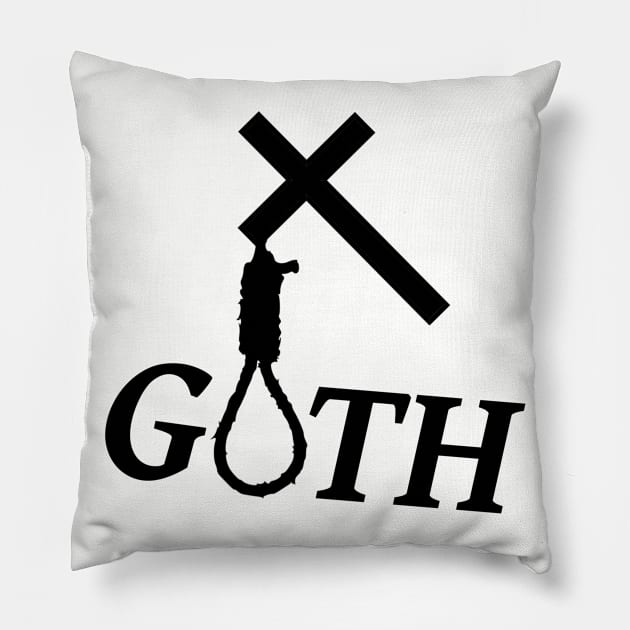 Goth hangs on the cord, Gothic fashion Pillow by SpassmitShirts