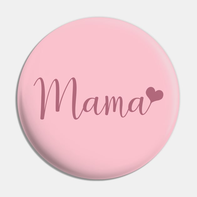 Mama with Pink Heart Pin by Heartsake