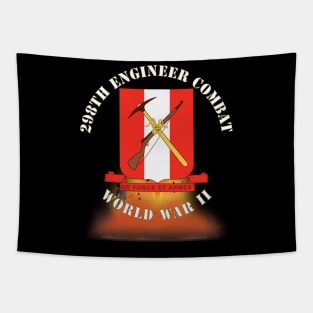 298TH Engineer Combat Battalion DUI - WWII - Fire X 300 Tapestry