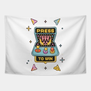 PRESS TO win Arcade gaming Tapestry