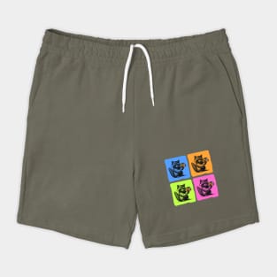 Colorful Raccoon Rubik's Cube Pop Art Shorts