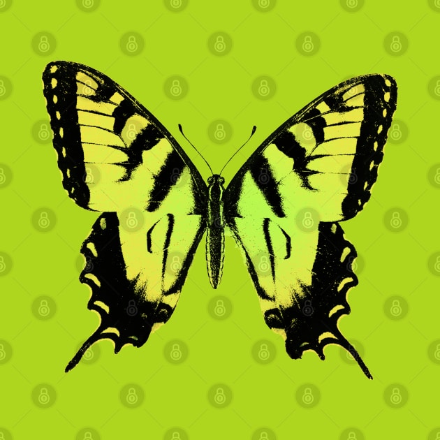 Neon Green Lime Butterfly Bright Bold Colors by Trippycollage