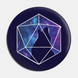 D20 Howling Wolf Soul Pin