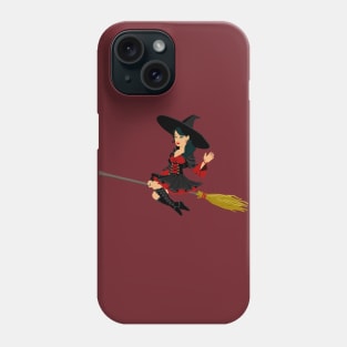 Broomstick Female Fictional Flying Girl Halloween Phone Case