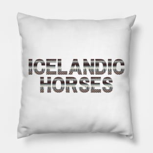 Icelandic Horse Knit Look Icelandic Sweater Brown Blue Pillow