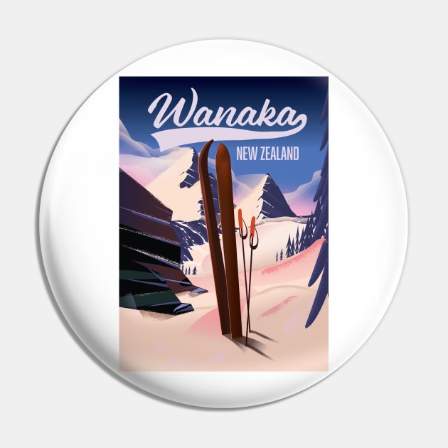 Wanaka New Zealand ski poster Pin by nickemporium1