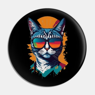 Vintage Vibes and Feline Flair Retro Cool Cat Pin