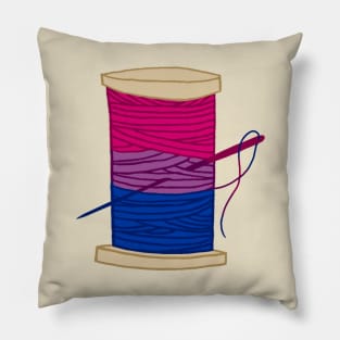 Thread Spool Pride of Bisexual Pride Flag in Ocean Wave Pillow