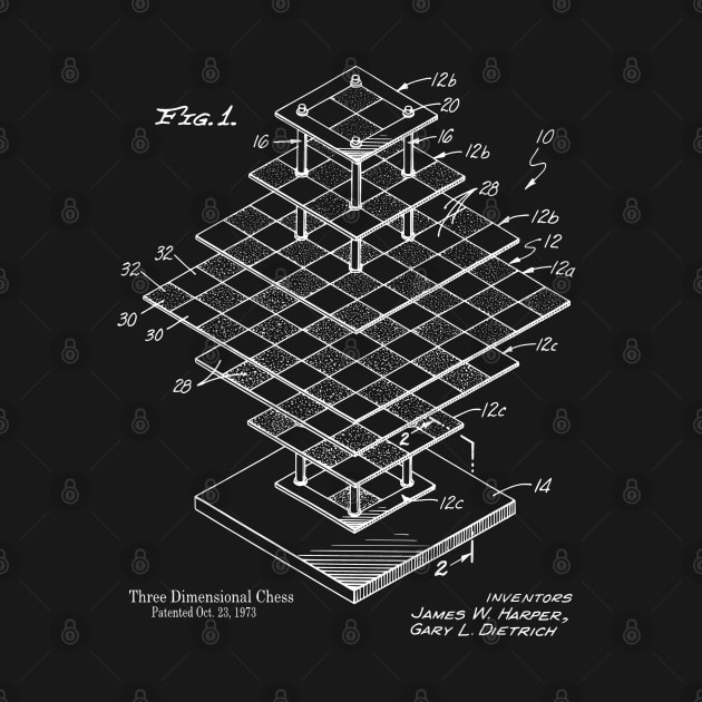 3D Chess Board Patent Print by MadebyDesign