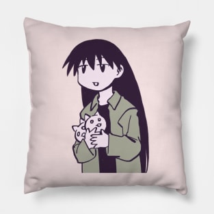 I draw it's going to be a good year cat plushies sakaki / azumanga daioh manga no text Pillow