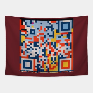 RickRoll QR Code Abstract Painting Tapestry