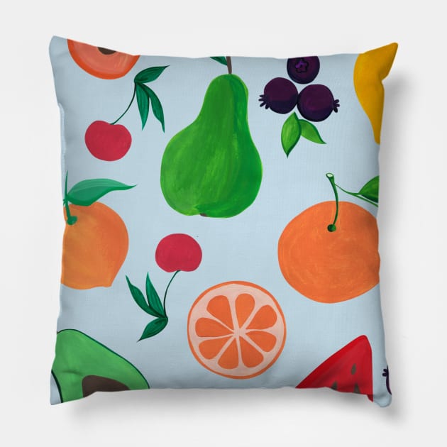 Don`t forget to eat your fruits Pillow by estudioanzol