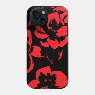 Crimson Bloom on Noir Phone Case