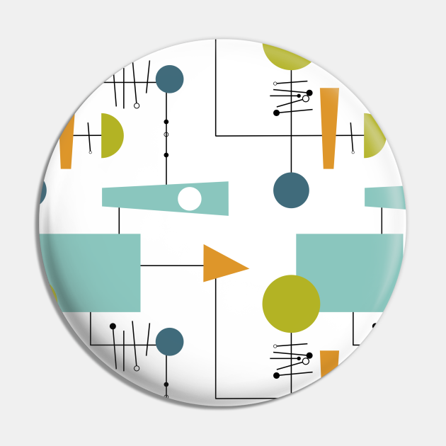 Retro Flow Chart Mid Century Modern Pattern - Midcentury - Pin | TeePublic