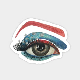 Patriotic Eye Makeup Magnet