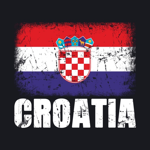 Croatia grunge distressed Flag by Foxxy Merch