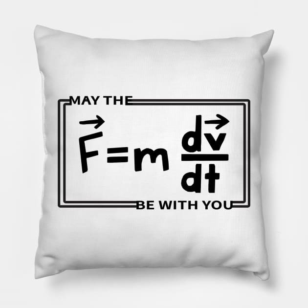 May the F=m dv/dt Be With You Pillow by kathleenabruce