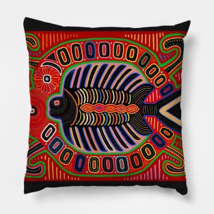 Kuna Indian Flying Fish Mola Pillow