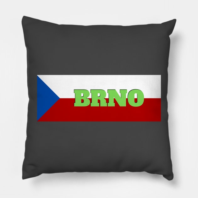 Brno City in Czech Republic Flag Pillow by aybe7elf