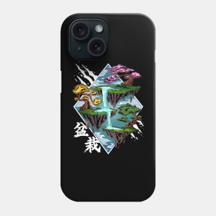 Mystical Serenity: Japanese Bonsai Enchantment on Floating Isles Phone Case