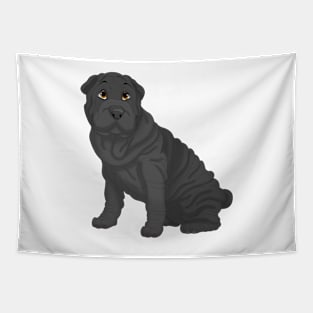 Black Shar-Pei Dog Tapestry