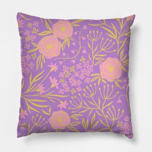 Tranquil Lilac Floral Pattern Pillow