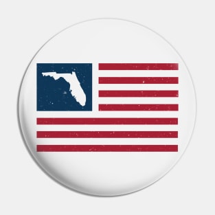 Vintage Florida USA Flag // Retro American Flag Stars and Stripes Pin