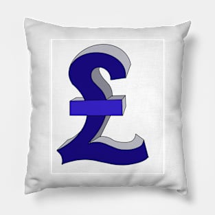 Rich - Cash - British Pound Sign in blue UK London England Currency Money Pillow