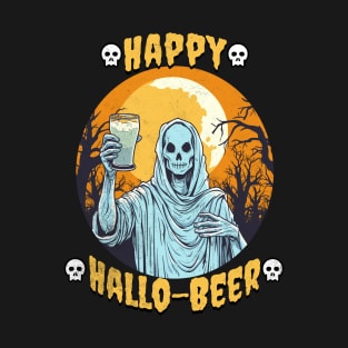 Happy Hallo-Beer Ghost - Funny Halloween - Halloween Ghost T-Shirt