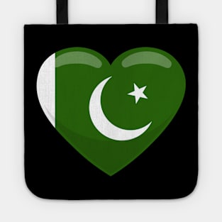 Pakistan Flag Heart Tote