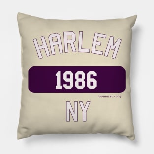 Harlem NY 1986 (Purple/White) Pillow