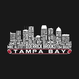 Tampa Bay Football Team All Time Legends, Tampa Bay Skyline T-Shirt
