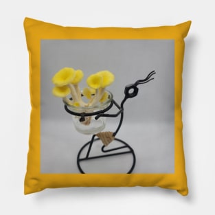 Yellow Oyster Mushroom in glass Pillow