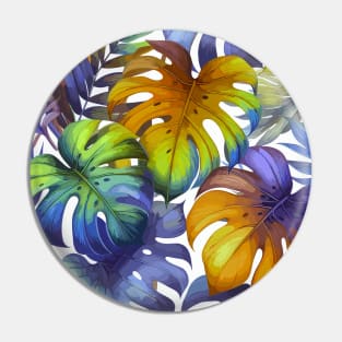 Colorful Monstera Tropical Leaves Pin