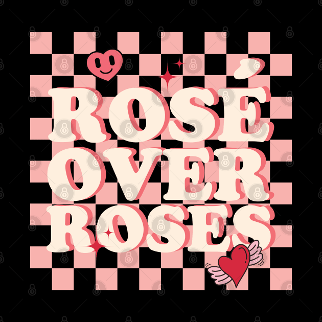 Rose Over Roses Retro Heart Valentines Day by EvetStyles