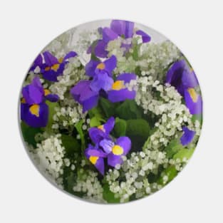 Purple Iris and baby’s breath Pin