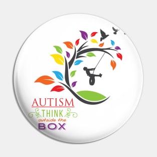 'Think Outside The Box' Awesome Autism Gift Pin