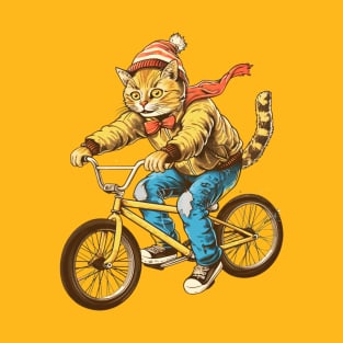 Cat Riding a Bike T-Shirt