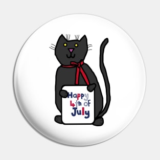 Happy 4th of July says Cat Pin