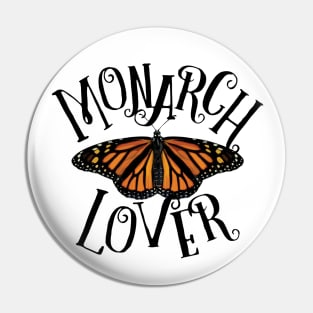 Monarch Butterfly Lover Wordmark Pin