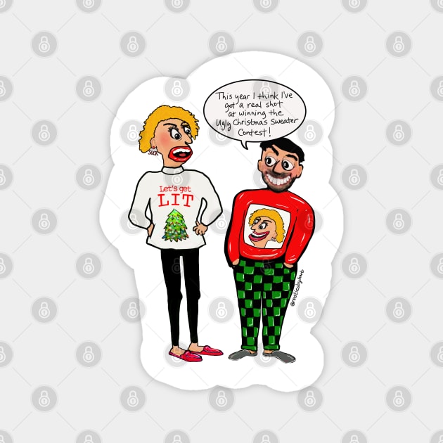 Ugly Christmas Sweater Magnet by BRobinson