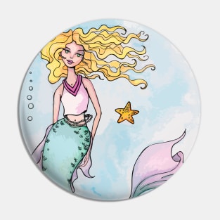 Starfish Mermaid Pin