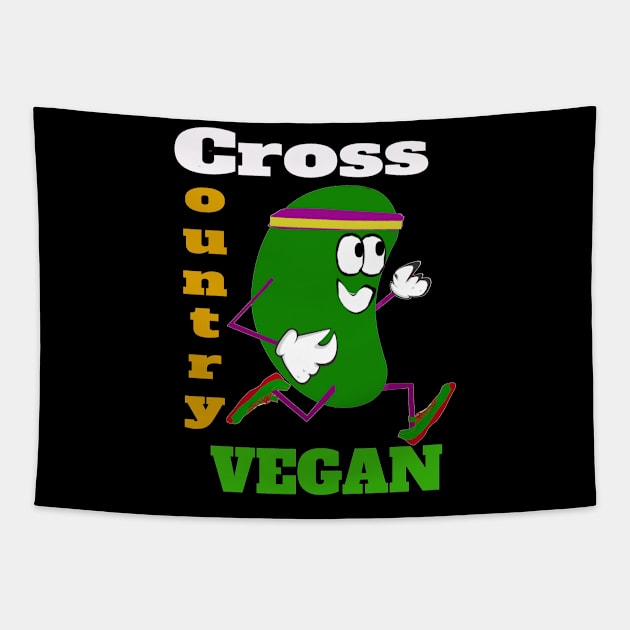 Cross Country Vegan Runner Tapestry by PoetandChef