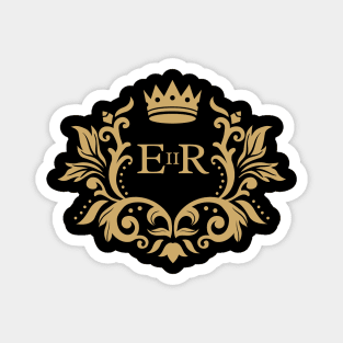 Queen Elizabeth II Royal Cypher in Vintage Frame Magnet