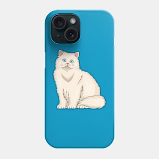 Persian cat cartoon illustration Phone Case